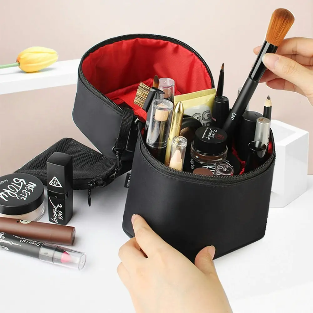 Large Capacity Cosmetic Bag Portable Travel Bag Wash Bag Cylinder Handbag