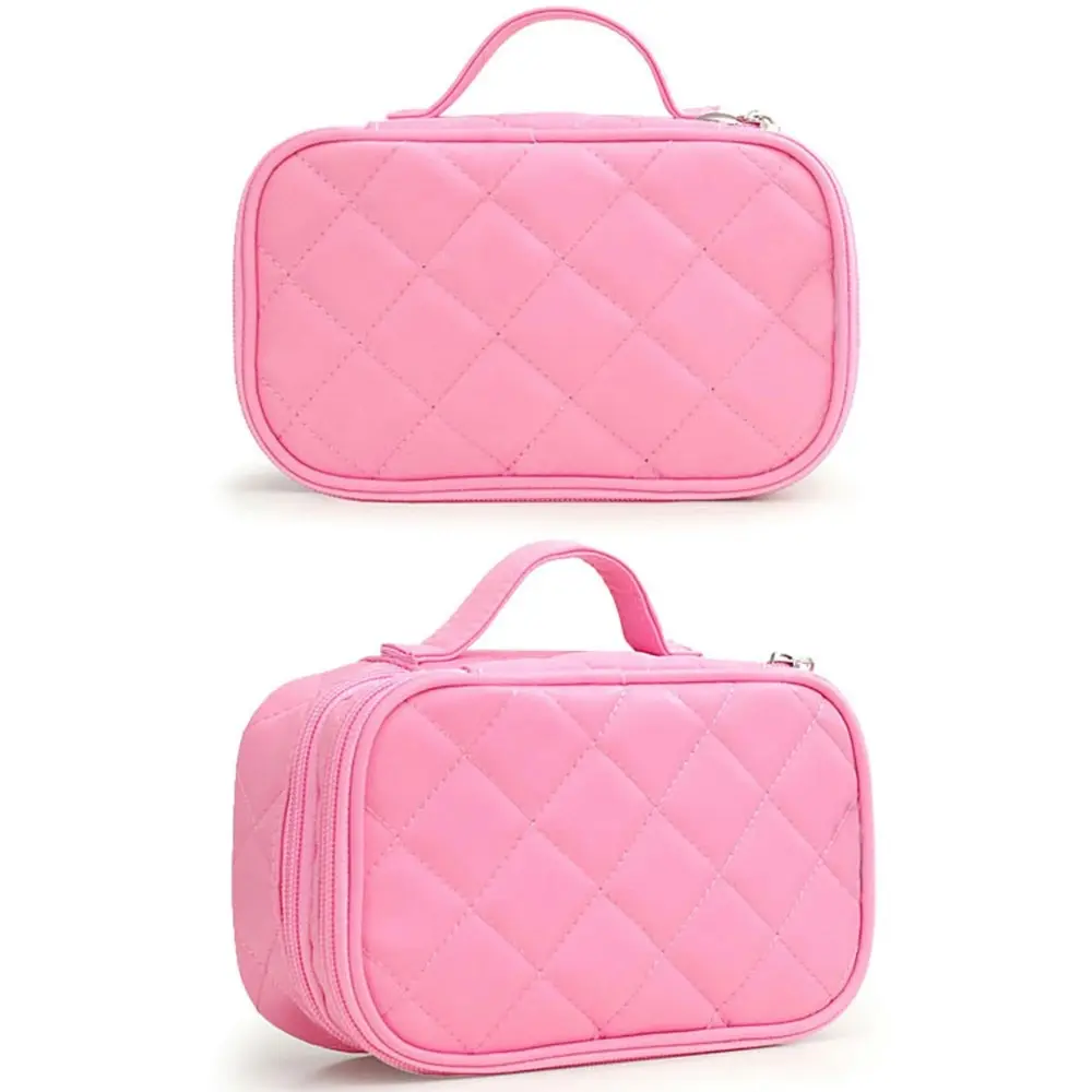 Large Capacity Travel Cosmetic Bag Portable Double-Layered Toiletry Bag