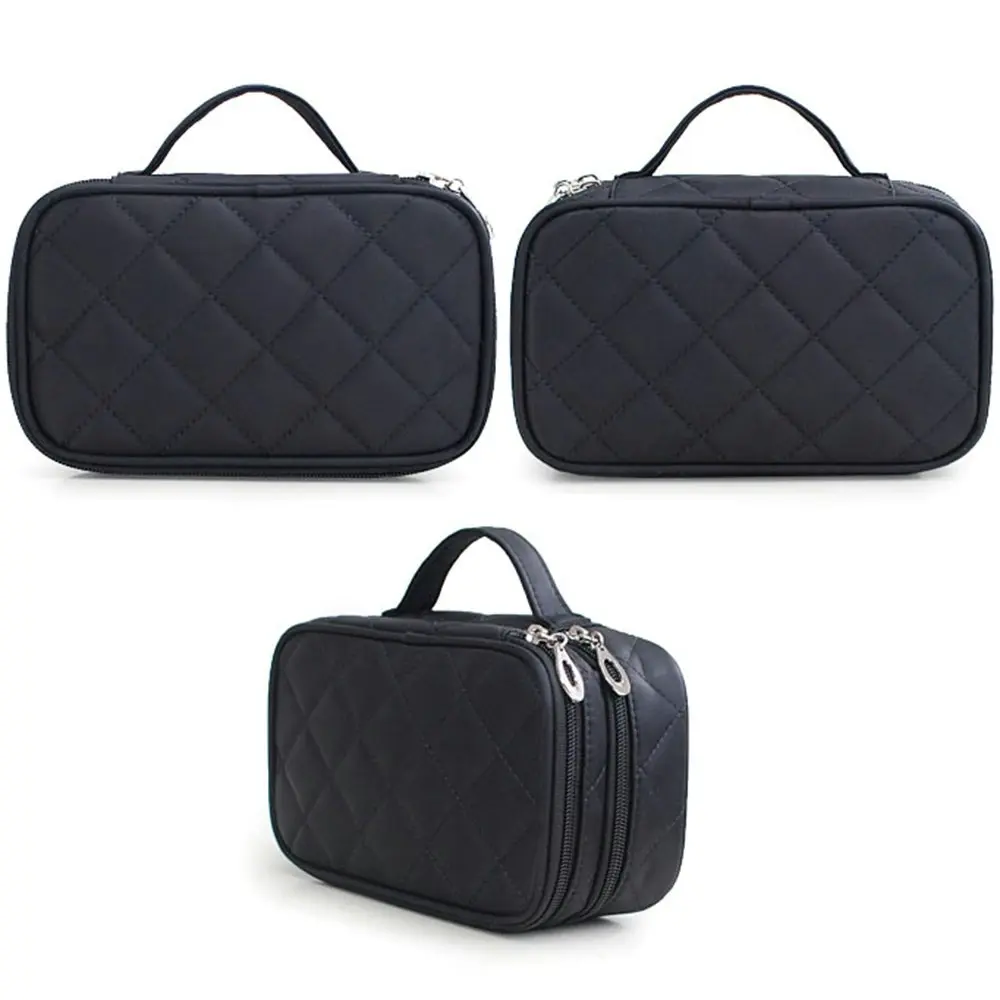 Large Capacity Travel Cosmetic Bag Portable Double-Layered Toiletry Bag