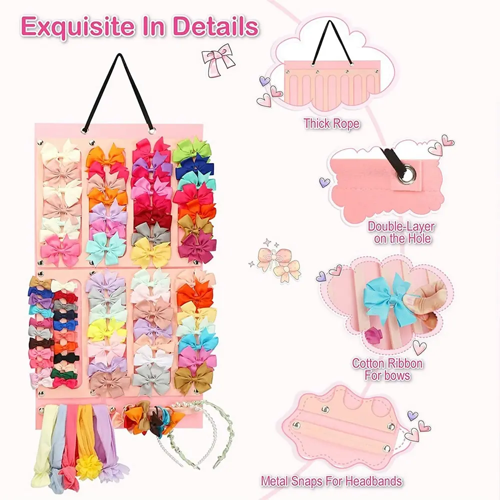 Portable Headwear Storage Hanging Bag Felt Jewelry Hanging Organizer Bag