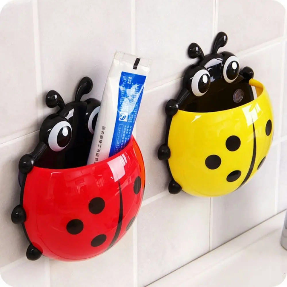 4 Pack Kids Toothbrush Holders Cute Seven-Star Ladybug Toothbrush Holder