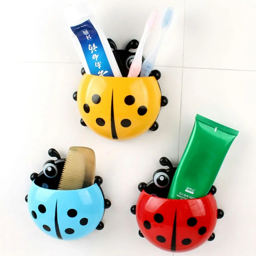 4 Pack Kids Toothbrush Holders Cute Seven-Star Ladybug Toothbrush Holder