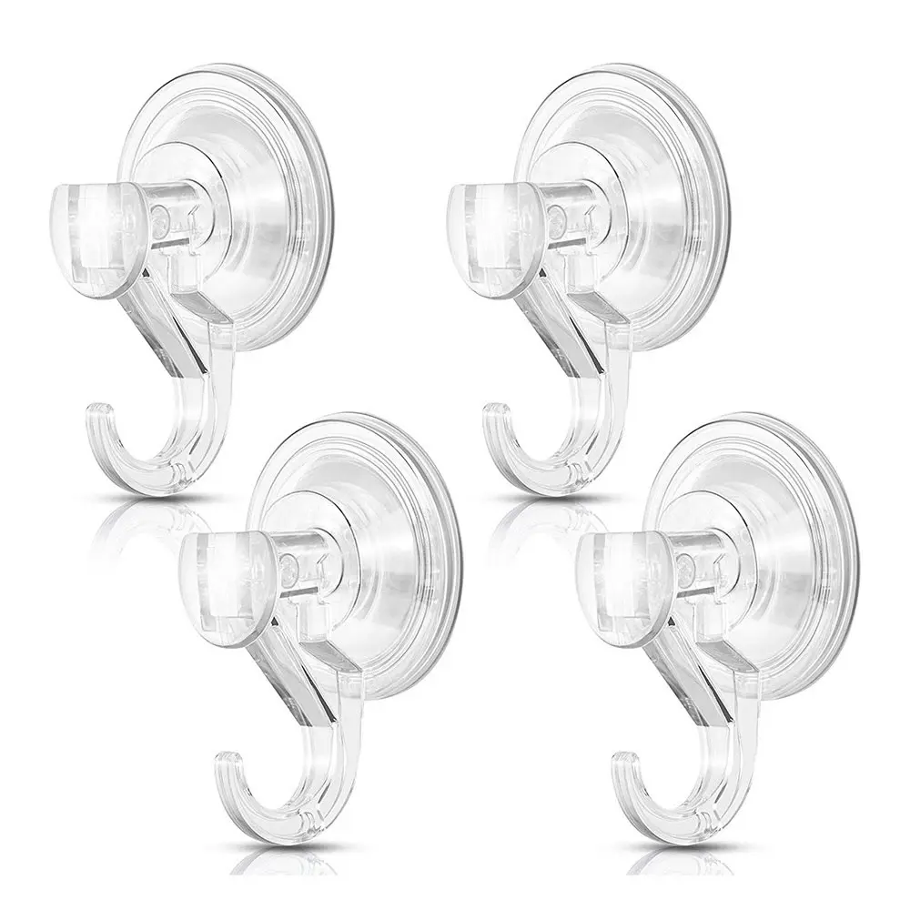 4Pcs Strong Traceless Suction Cup Hook Bathroom Adhesive Hook Kitchen Hook