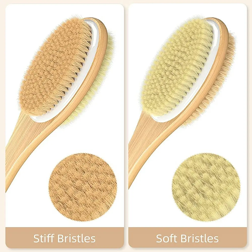 Silicone Non-Slip Shower Brush Double-Sided Massage Brush Long Handle Bath Brush