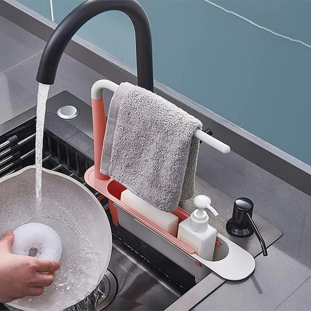 Telescopic Sink Rack Storage Drain Basket