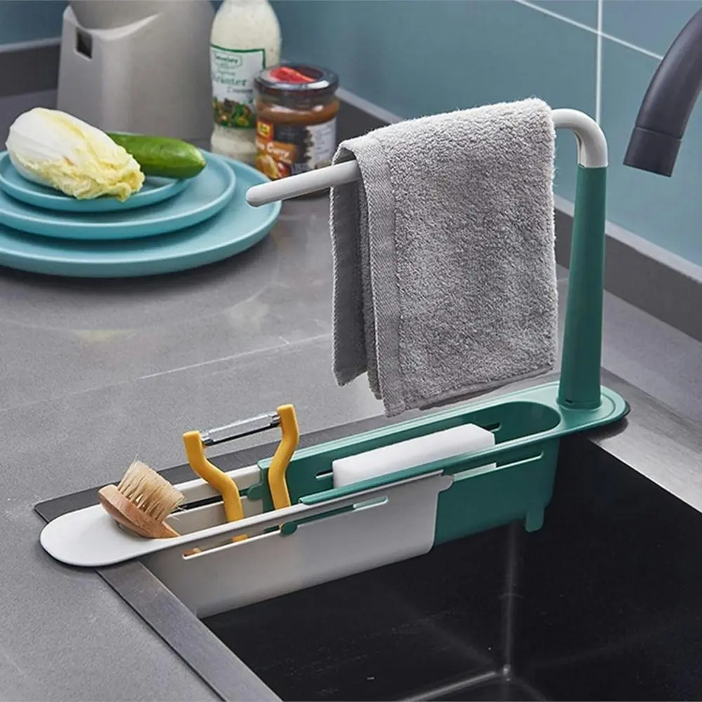 Telescopic Sink Rack Storage Drain Basket