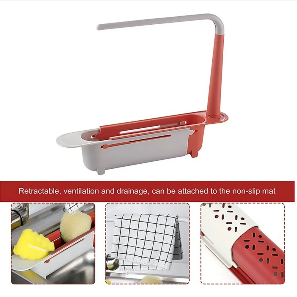 Telescopic Sink Rack Storage Drain Basket