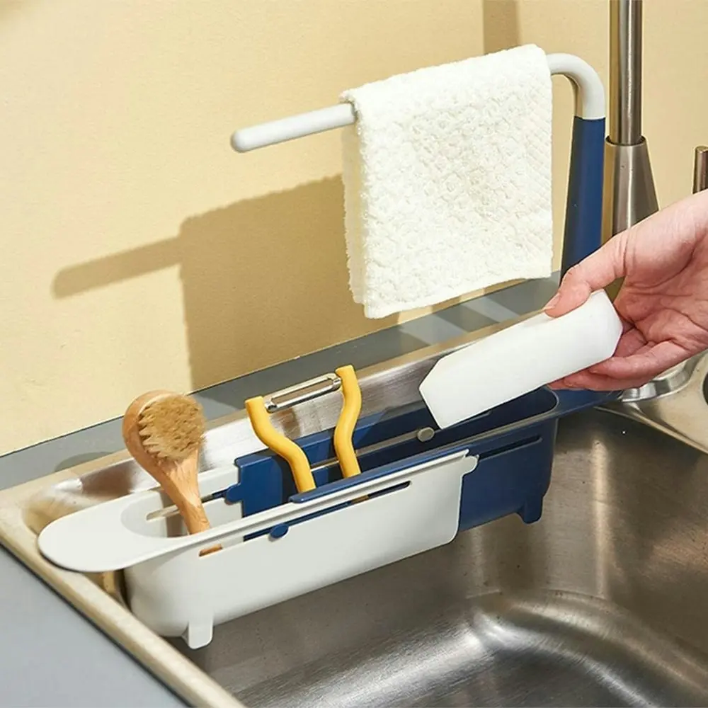 Telescopic Sink Rack Storage Drain Basket