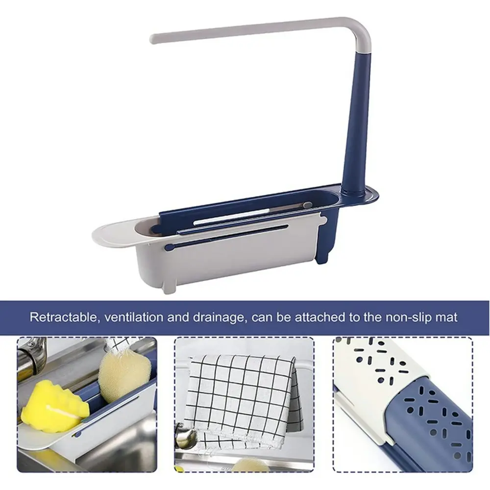 Telescopic Sink Rack Storage Drain Basket