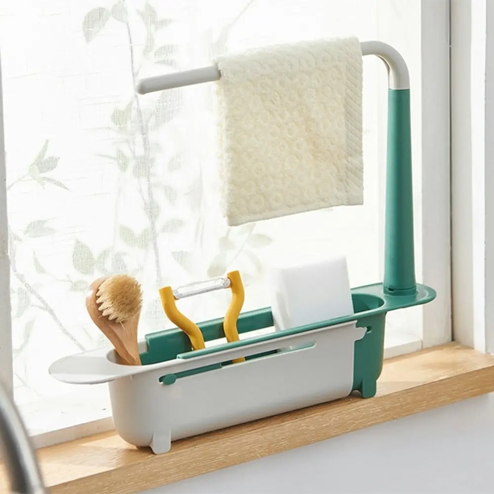 Telescopic Sink Rack Storage Drain Basket