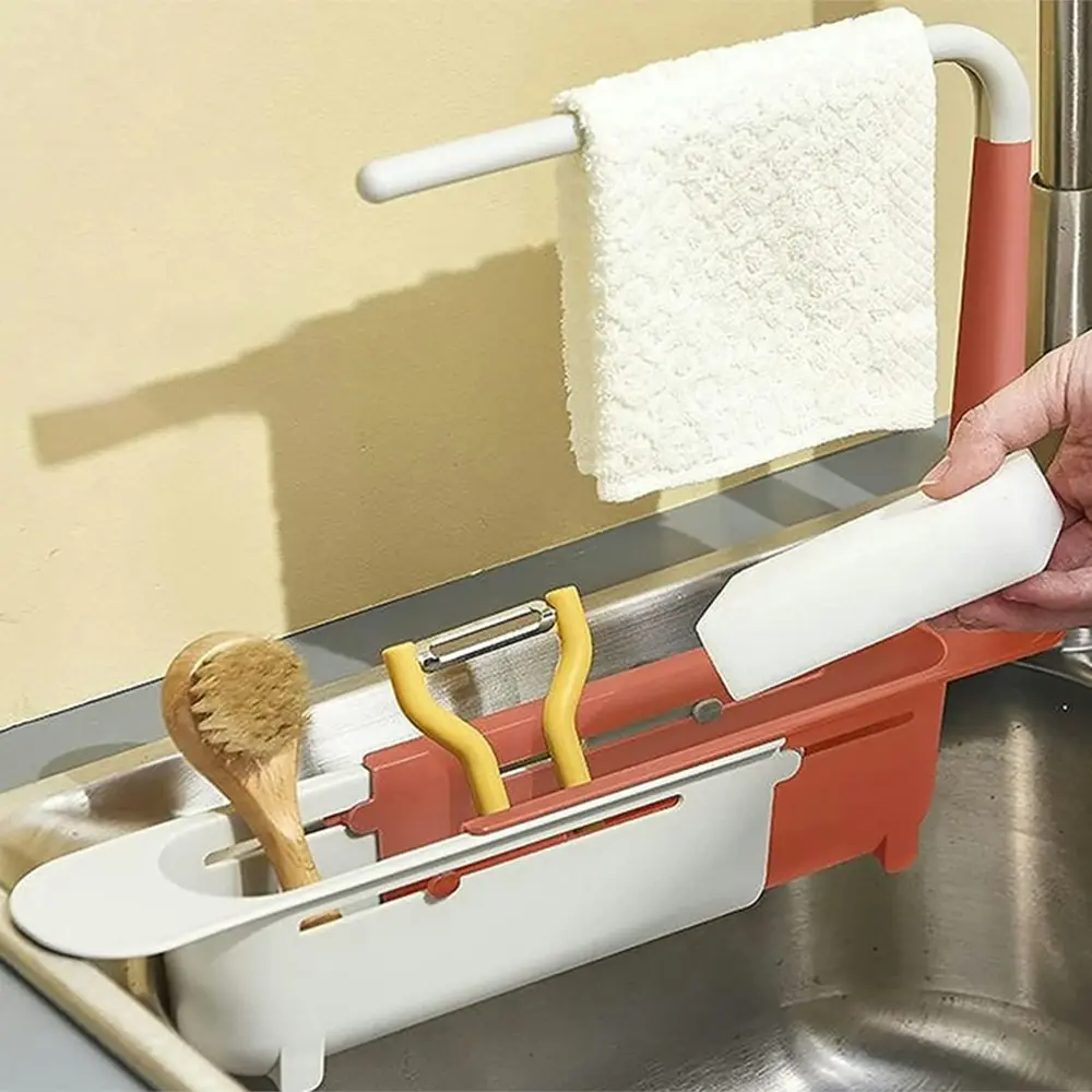 Telescopic Sink Rack Storage Drain Basket