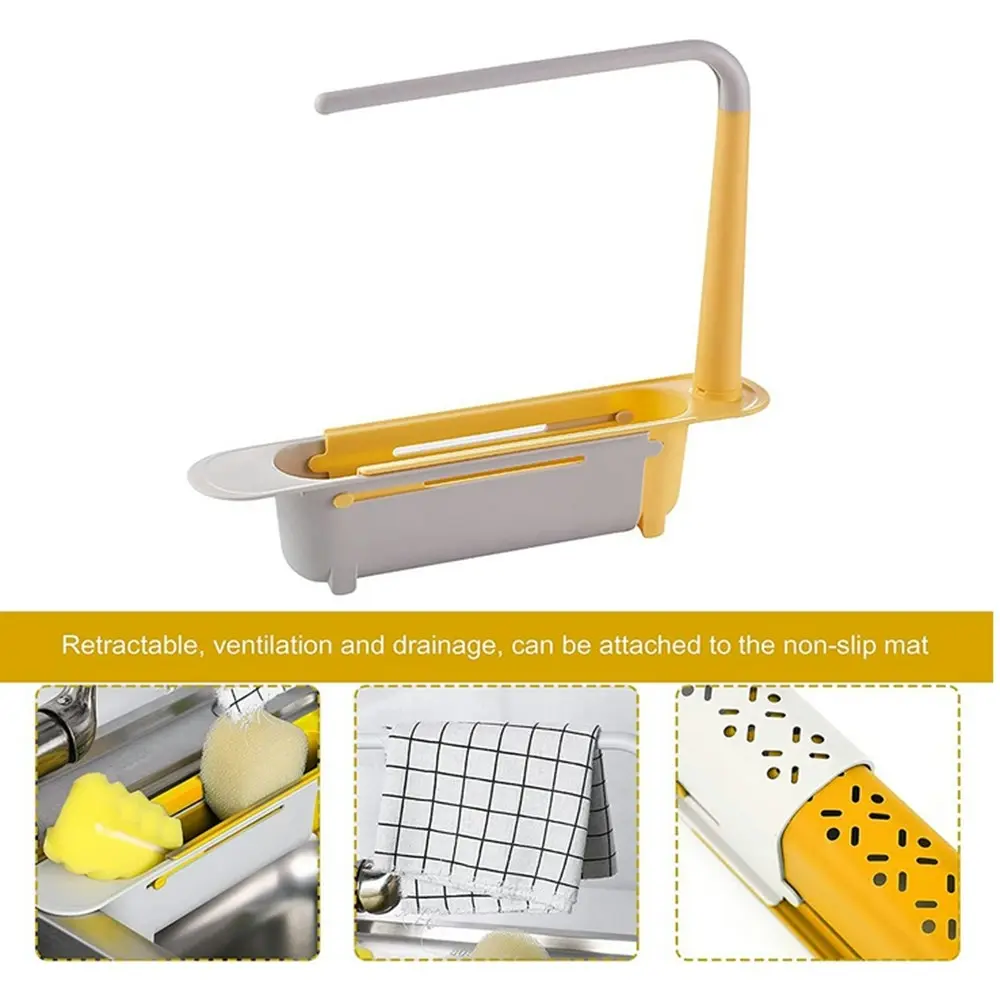 Telescopic Sink Rack Storage Drain Basket