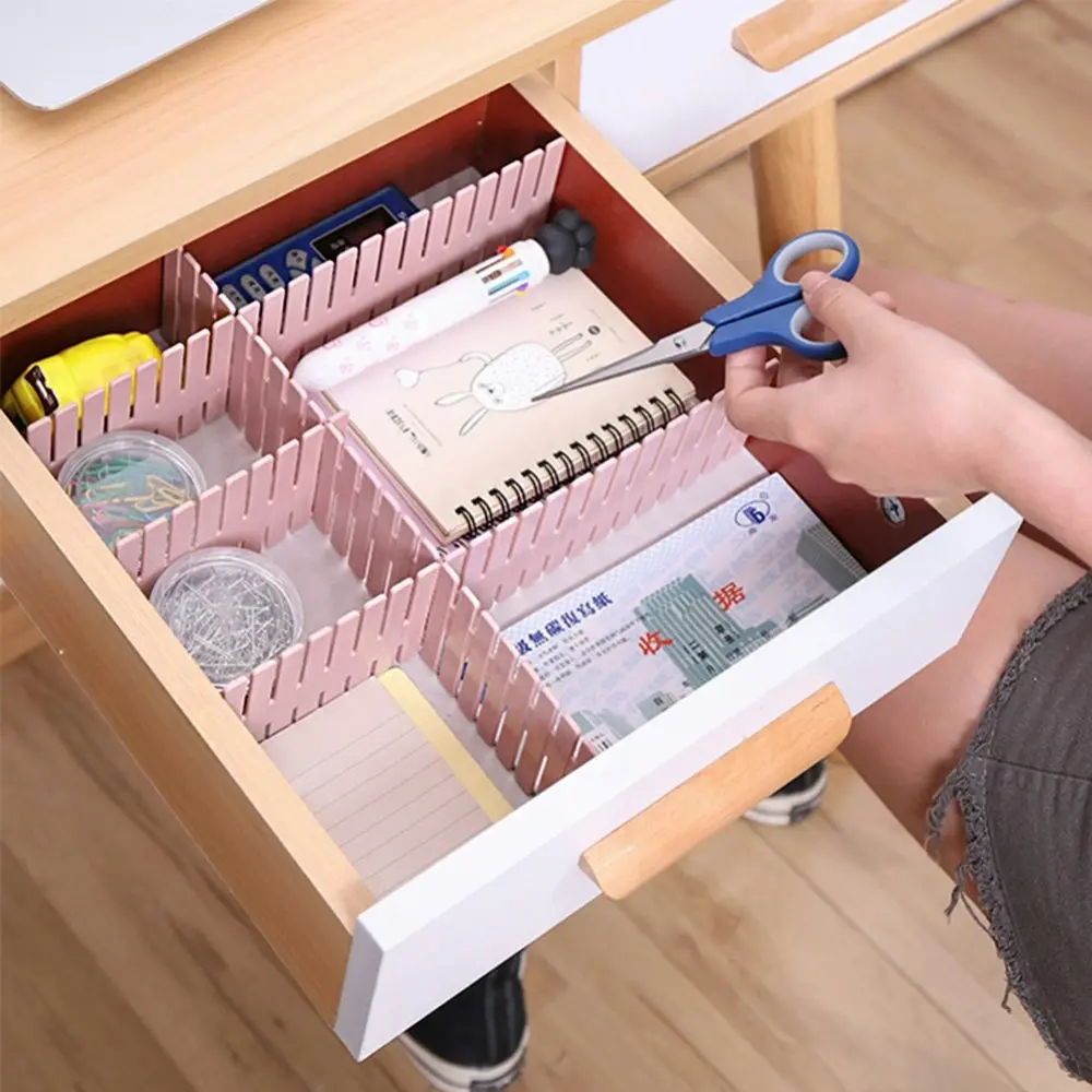 4Pcs Drawer Organizer Divider Adjustable Storage cabinet Combination Partition