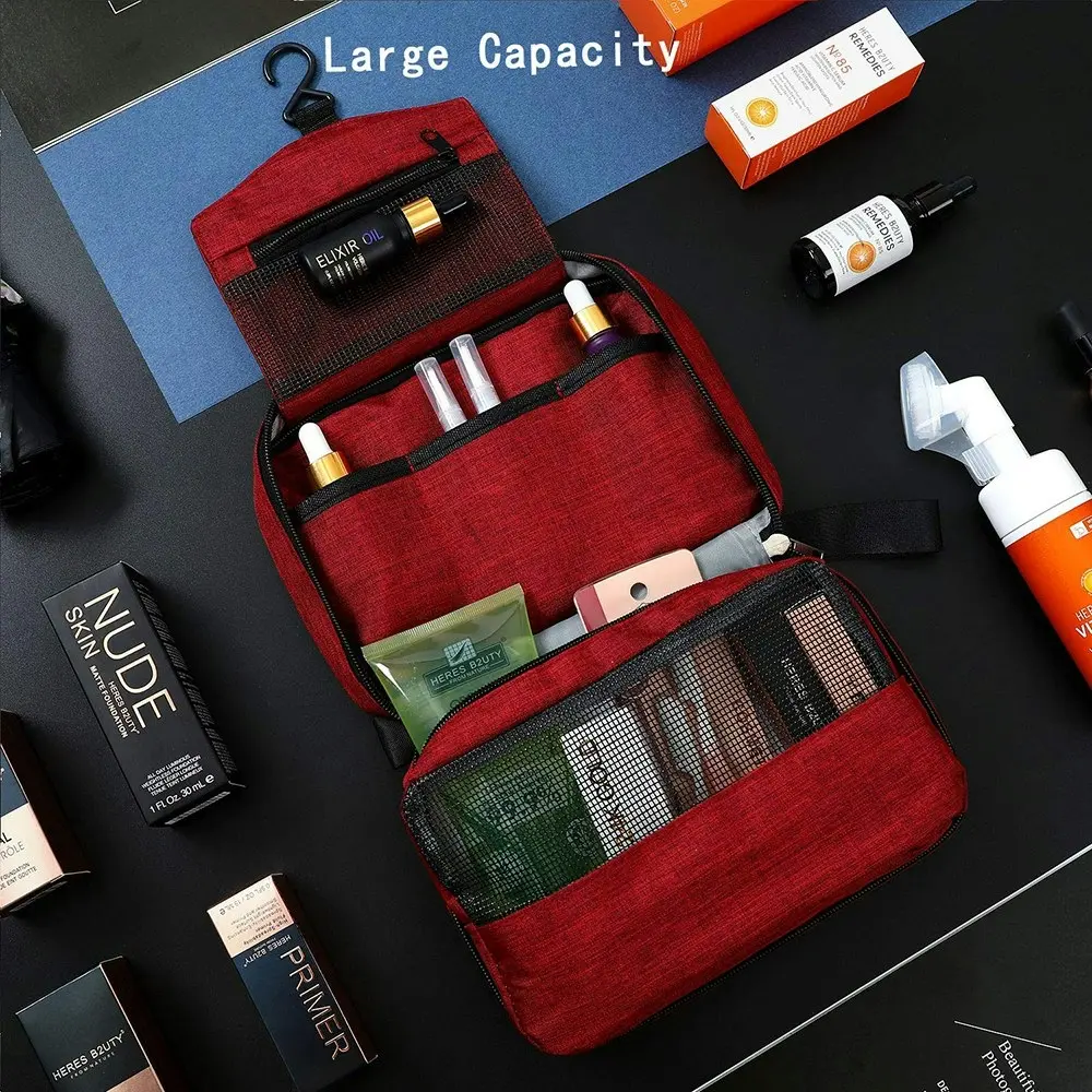 Toiletry Bag With Hanging Hook Cosmetic Bag Travel Shaving Organizer Bag