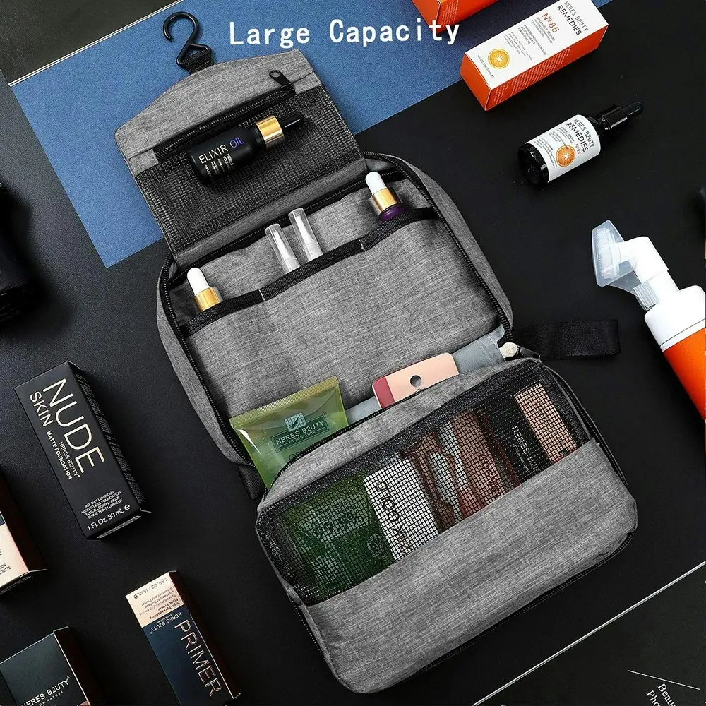 Toiletry Bag With Hanging Hook Cosmetic Bag Travel Shaving Organizer Bag