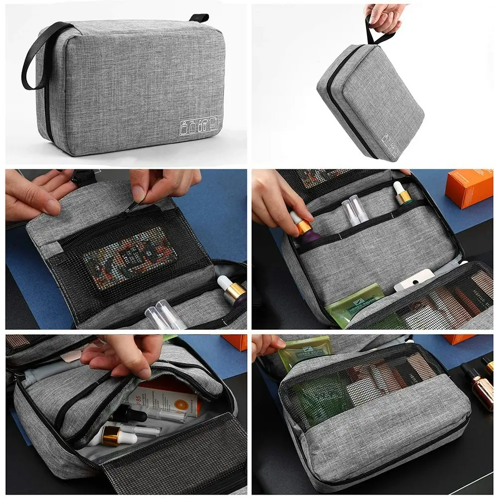 Toiletry Bag With Hanging Hook Cosmetic Bag Travel Shaving Organizer Bag