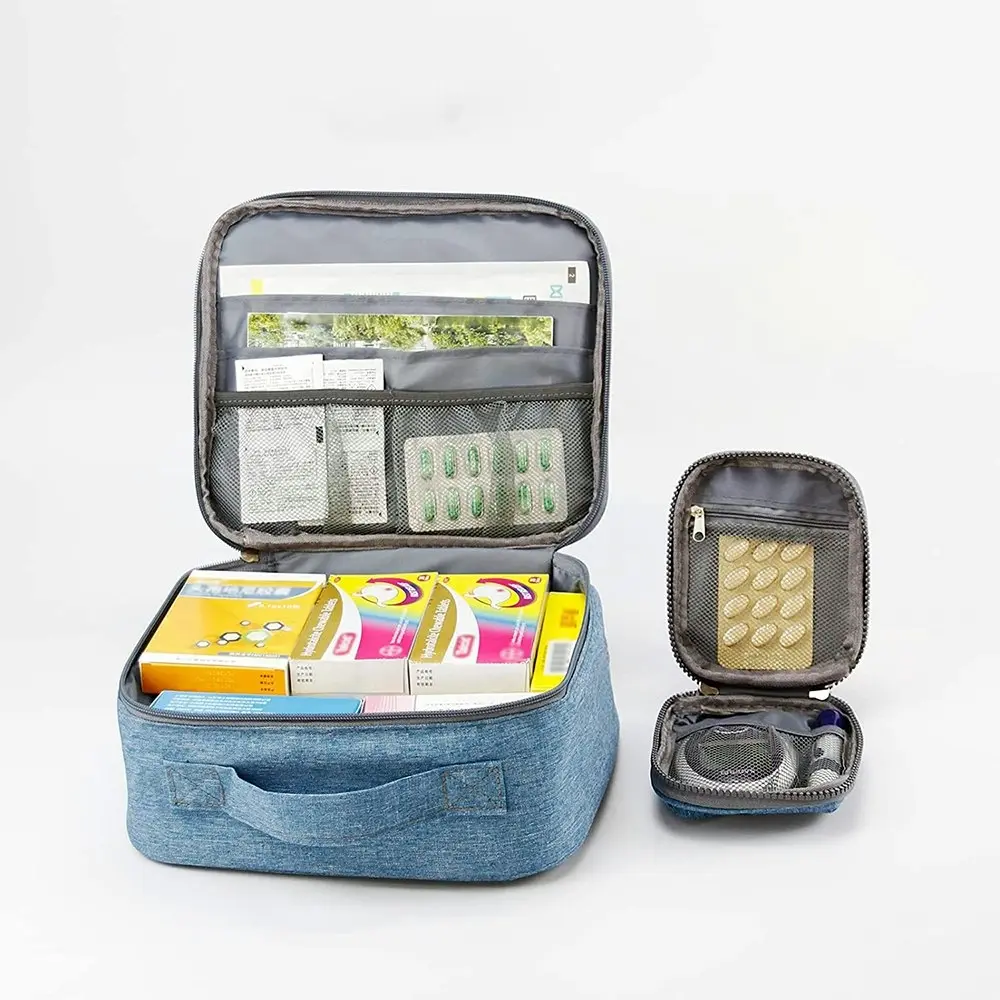 2Pcs First Aid Bags Travel Medicine Bag Medical Supplies Organizer Bag