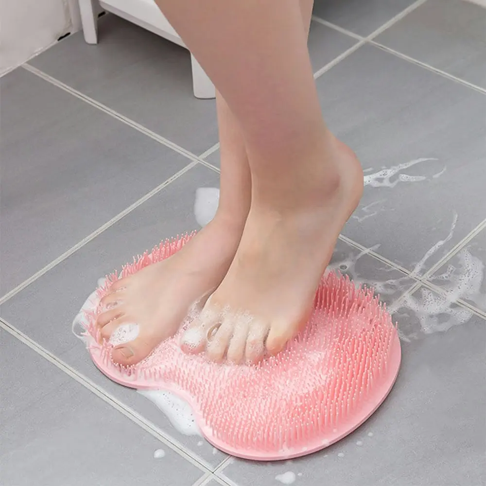 Silicone Exfoliating Scrub Mat Lazy Bath Massage Pad Foot Massage Shower Brush