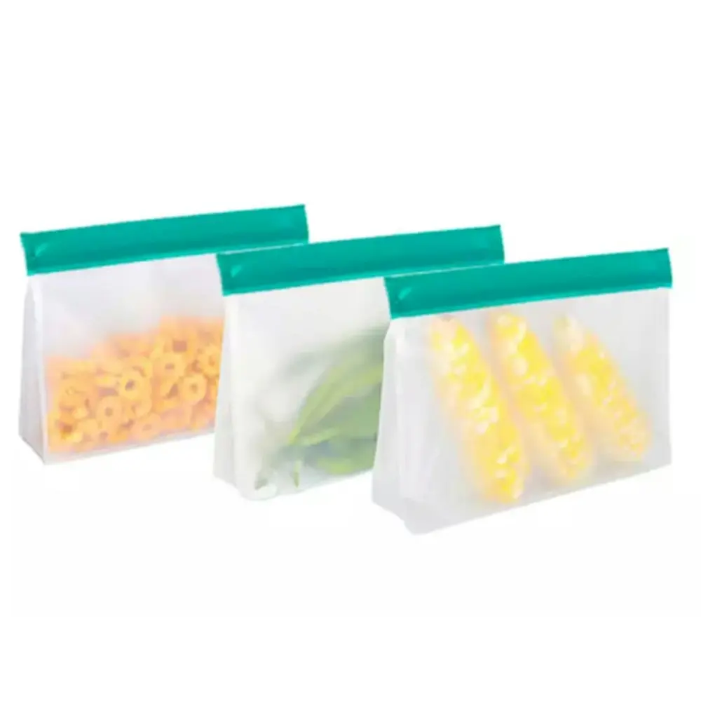 6 pack Reusable Ziplock Leakproof Snack Bags Freezing Bag Vegetable Fresh Bag