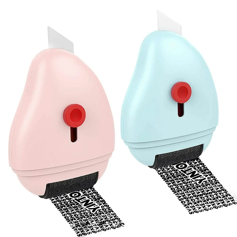 2 pack Security and Privacy Stamp Roller with Built-in Plastic Art Knife