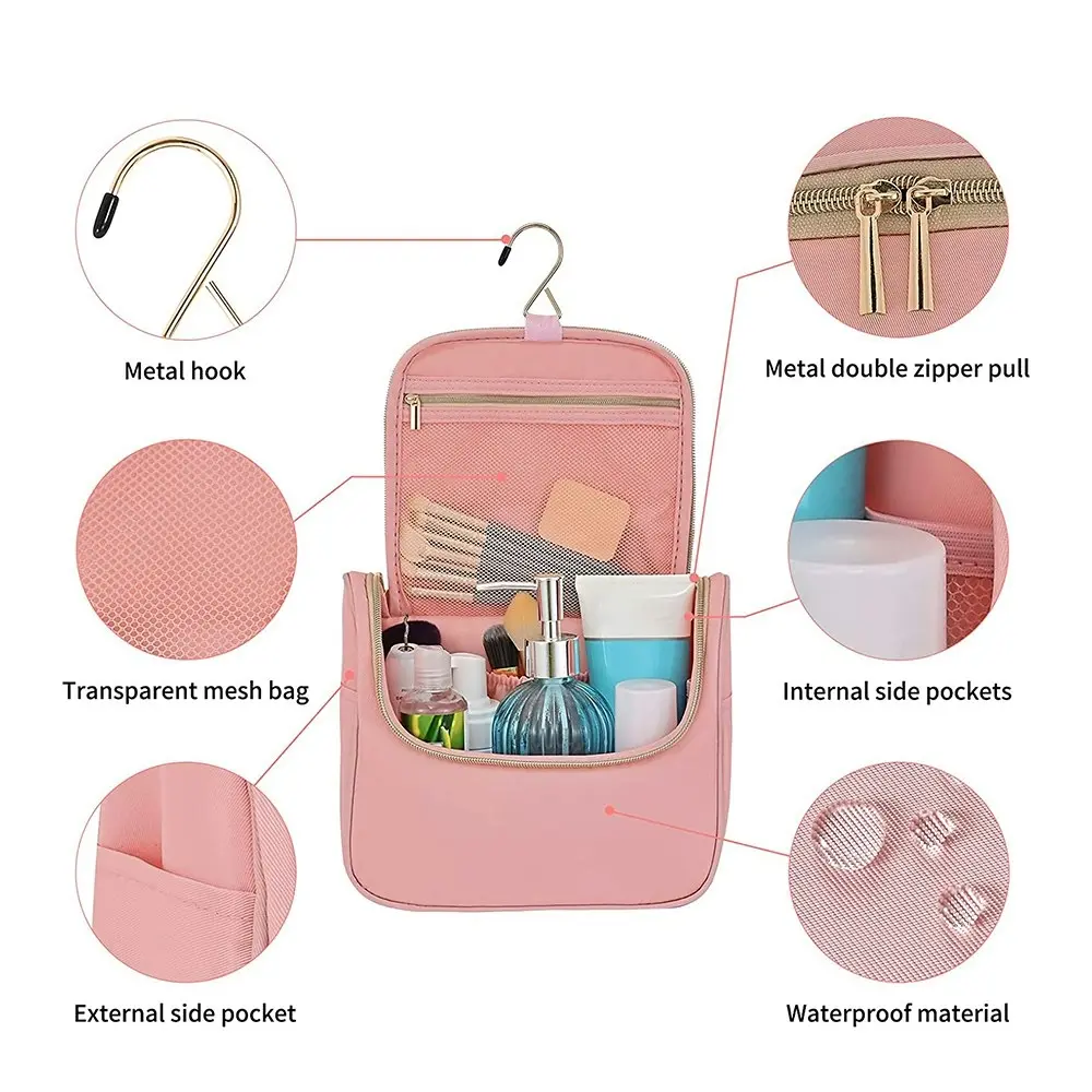 Makeup Bag Travel Cosmetic Bag Hand-Portable Toiletry Bag Organizer For Women