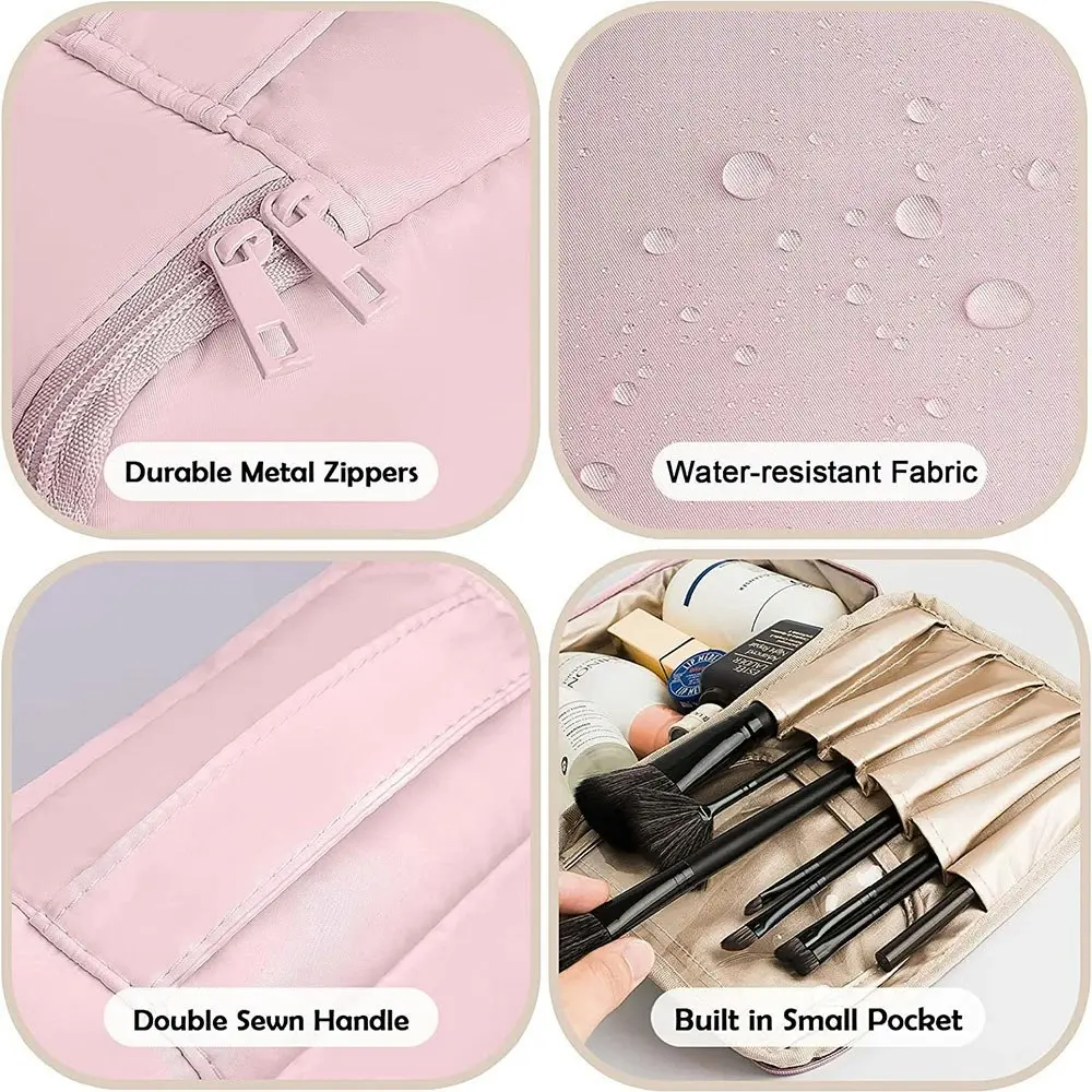 2 Pieces Toiletry Bag Portable Cosmetic Pouch Travel Makeup Bag Organizer