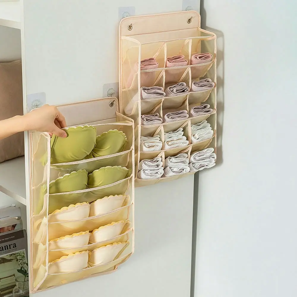 2pcs Closet Hanging Organizer Hanging Bra Organizer Wall Wardrobe Storage Bag