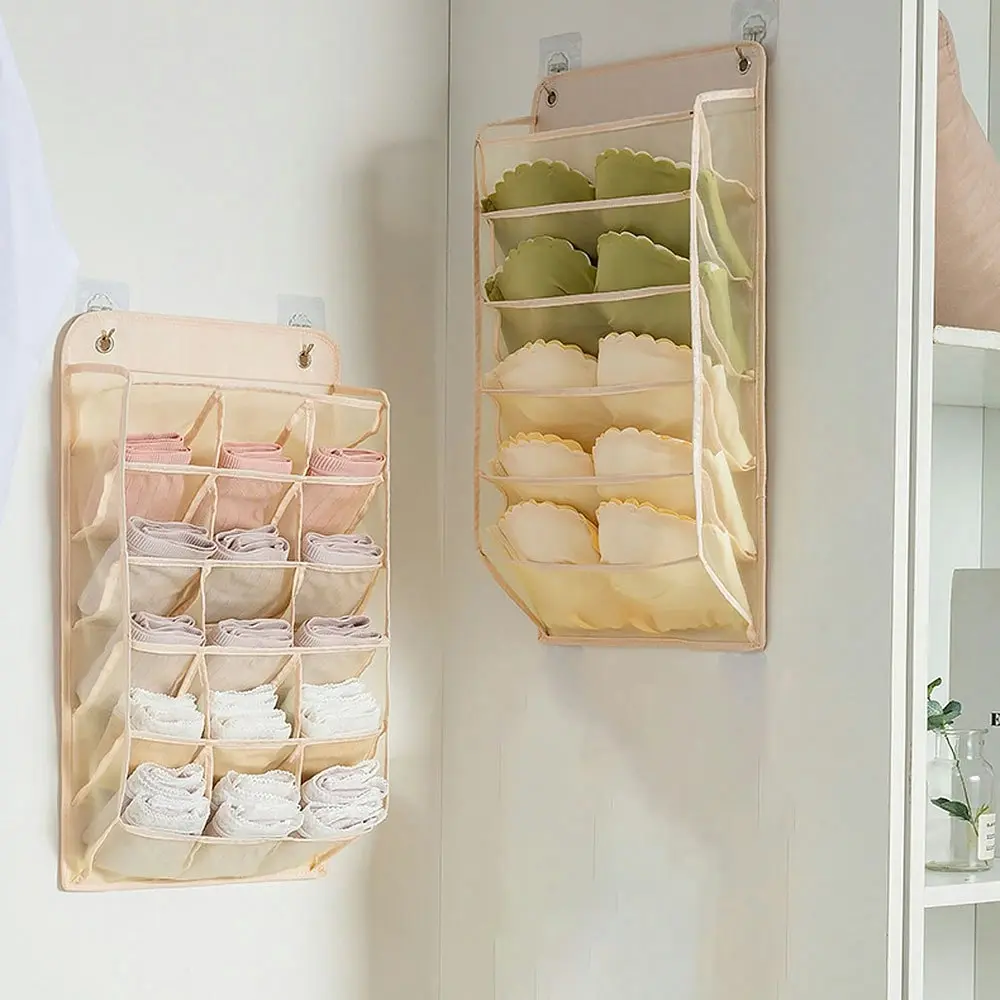 2pcs Closet Hanging Organizer Hanging Bra Organizer Wall Wardrobe Storage Bag