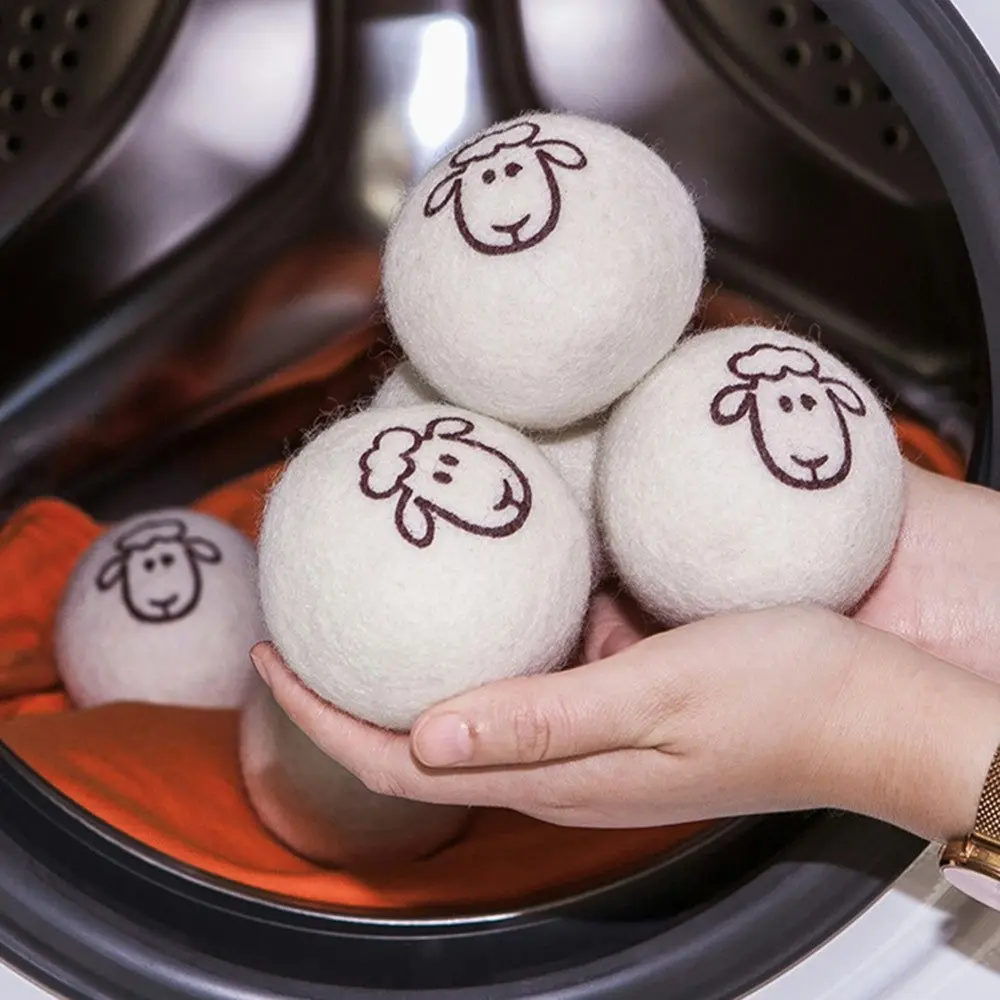 6 Pack Wool Dryer Balls Reusable Laundry Balls for Dryer Natural Fabric