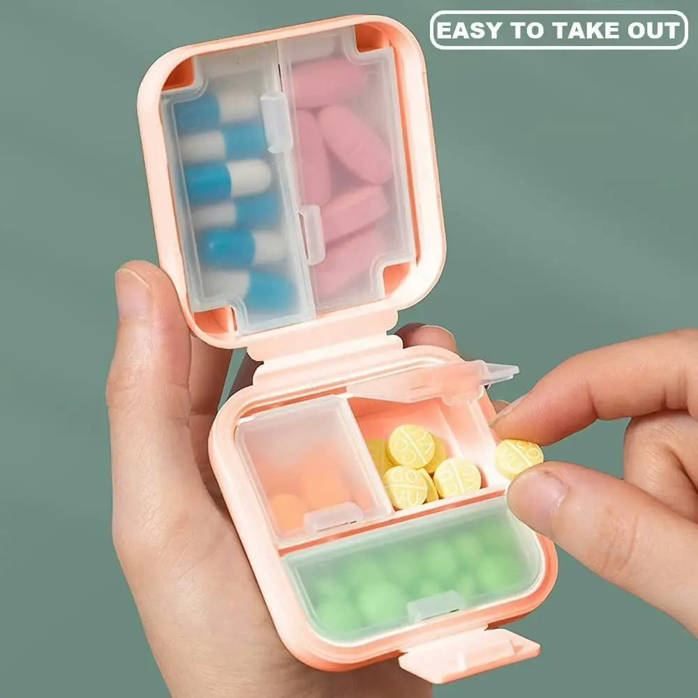 2Pcs Moisture Waterproof Pill Case Vitamin Pill Organizer Portable Pill Box