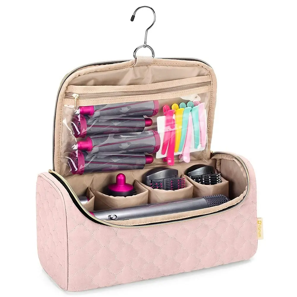 Portable Storage Bag with Hanging Hook for Hair Curler Accessories