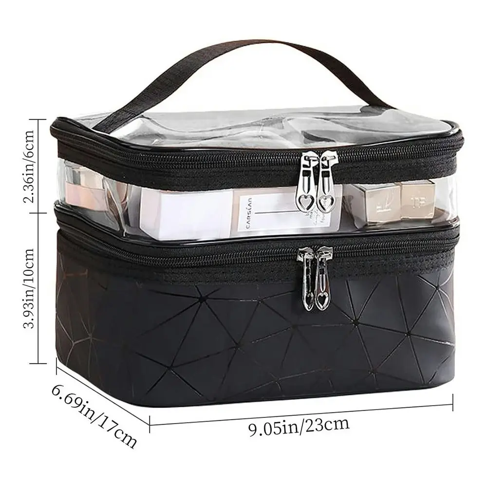 Double Layer Waterproof Travel Makeup Bag Toiletry Bags