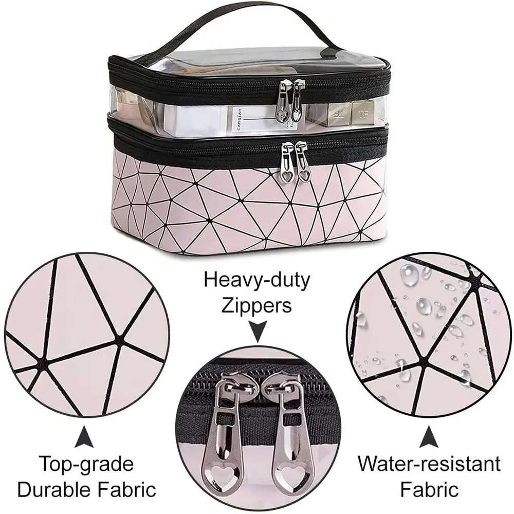 Double Layer Waterproof Travel Makeup Bag Toiletry Bags