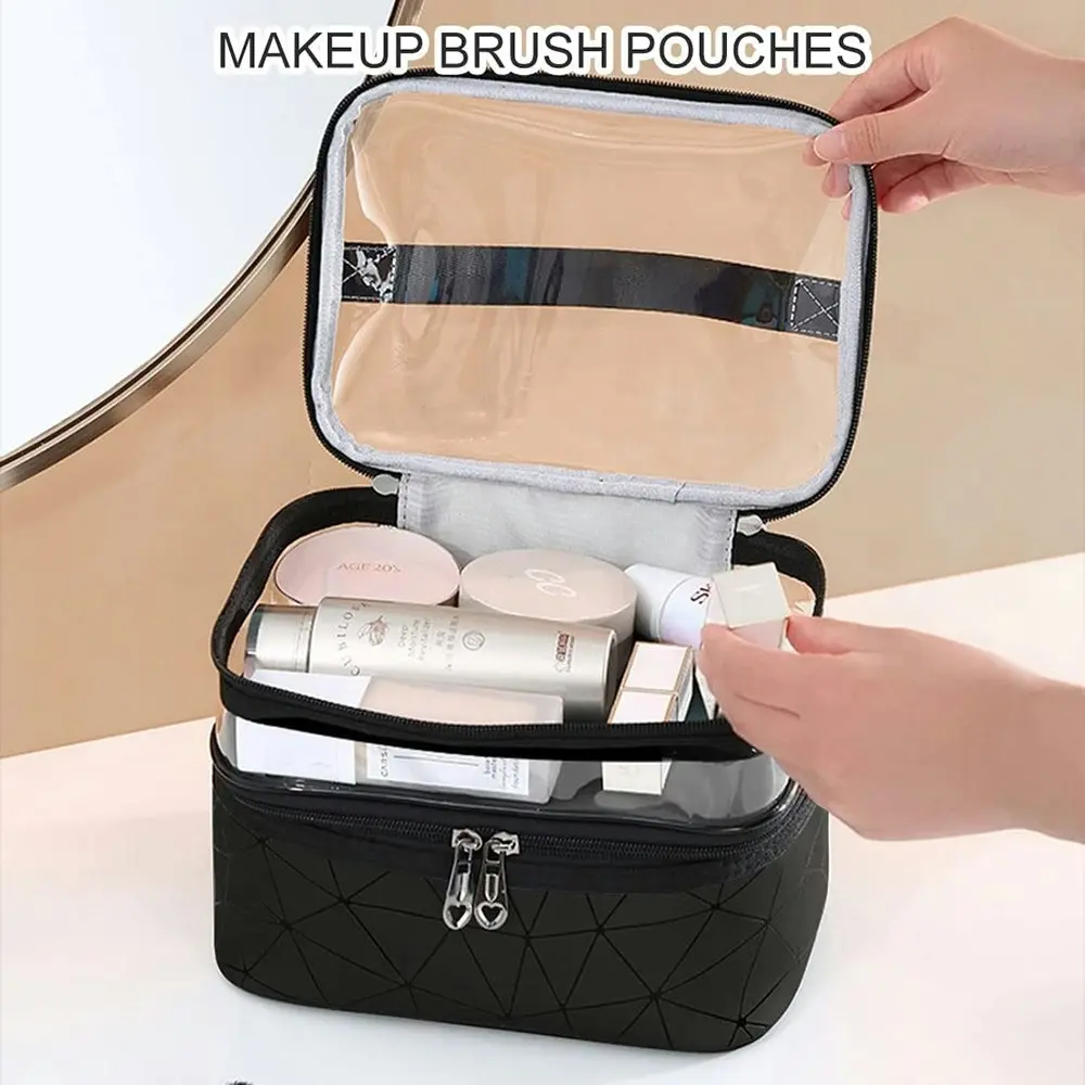 Double Layer Waterproof Travel Makeup Bag Toiletry Bags