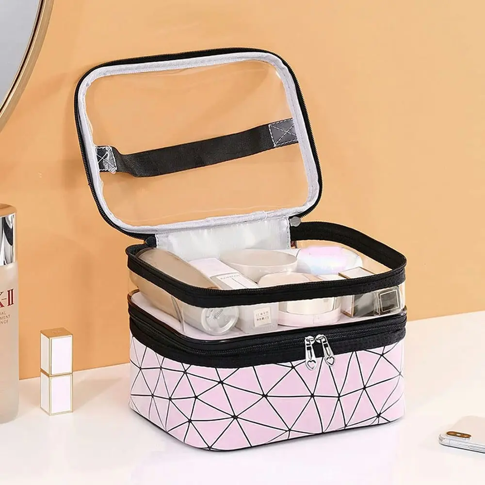 Double Layer Waterproof Travel Makeup Bag Toiletry Bags