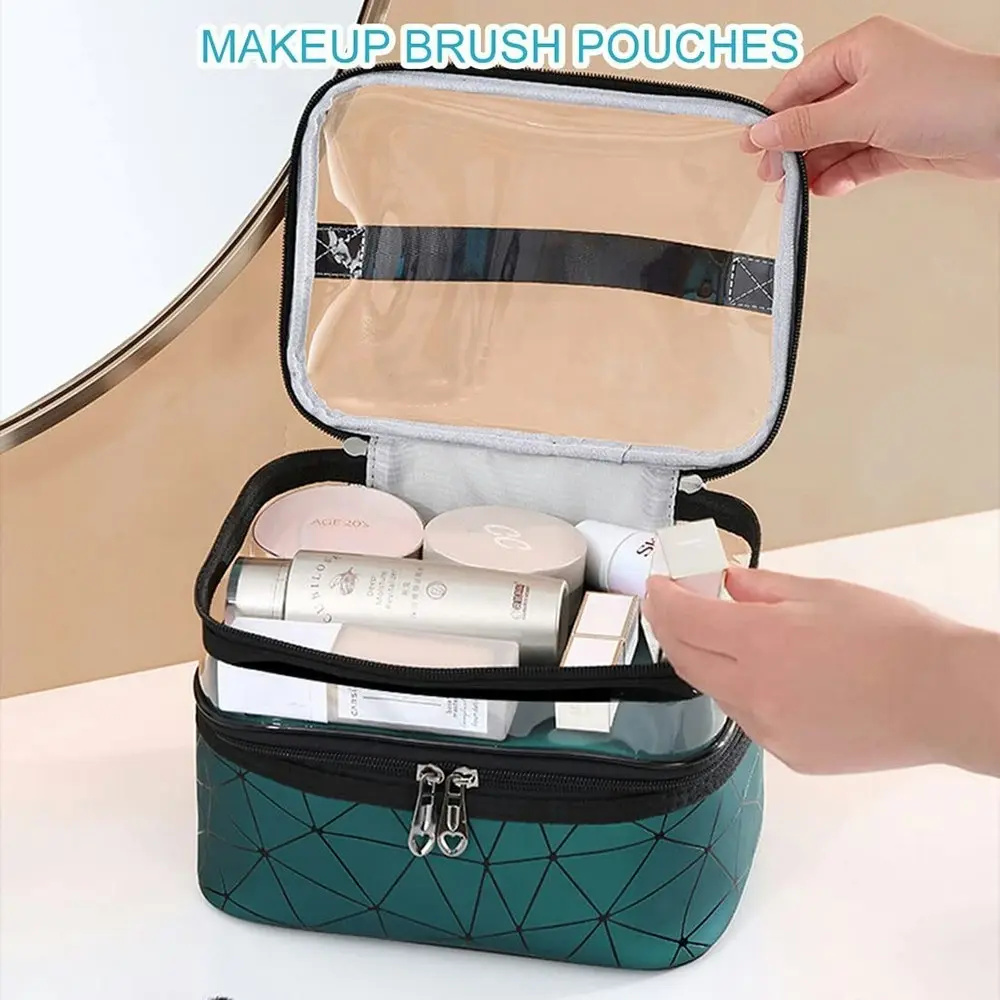 Double Layer Waterproof Travel Makeup Bag Toiletry Bags