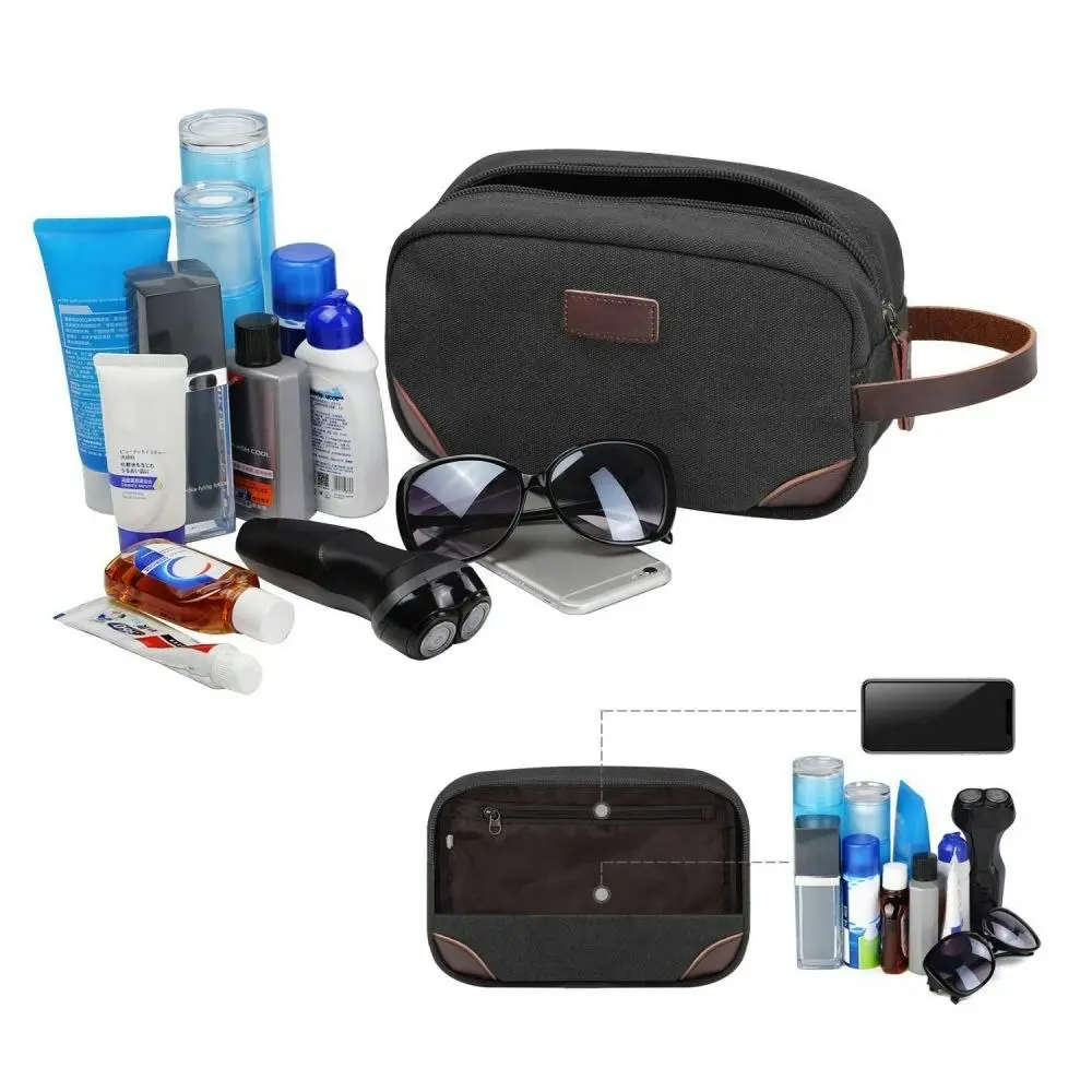 Portable Travel Toiletry Bag Men Canvas Shaving Bag