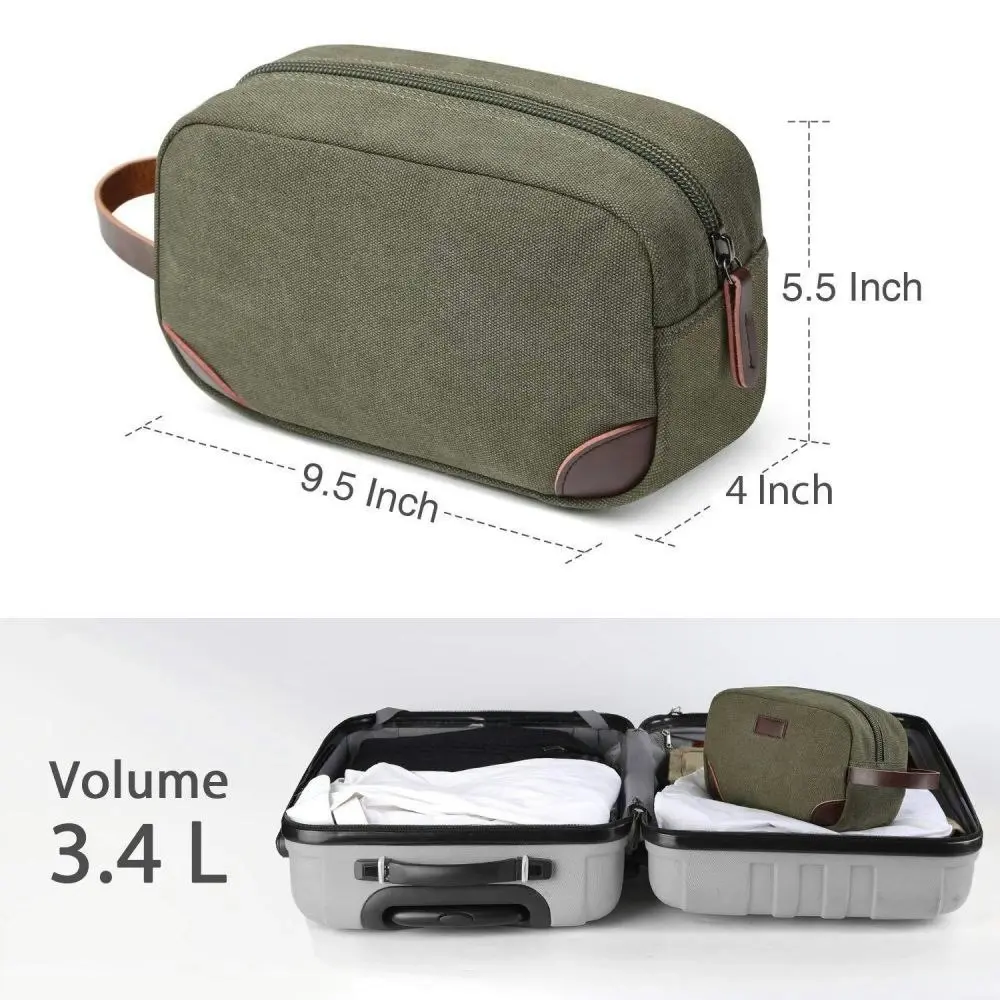 Portable Travel Toiletry Bag Men Canvas Shaving Bag