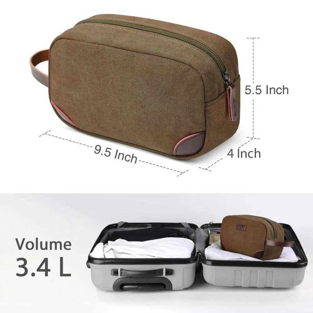 Portable Travel Toiletry Bag Men Canvas Shaving Bag