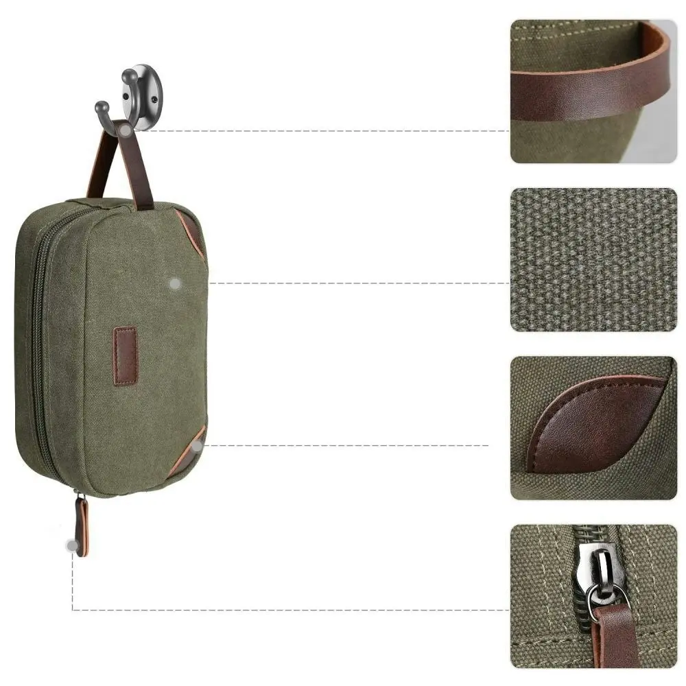 Portable Travel Toiletry Bag Men Canvas Shaving Bag