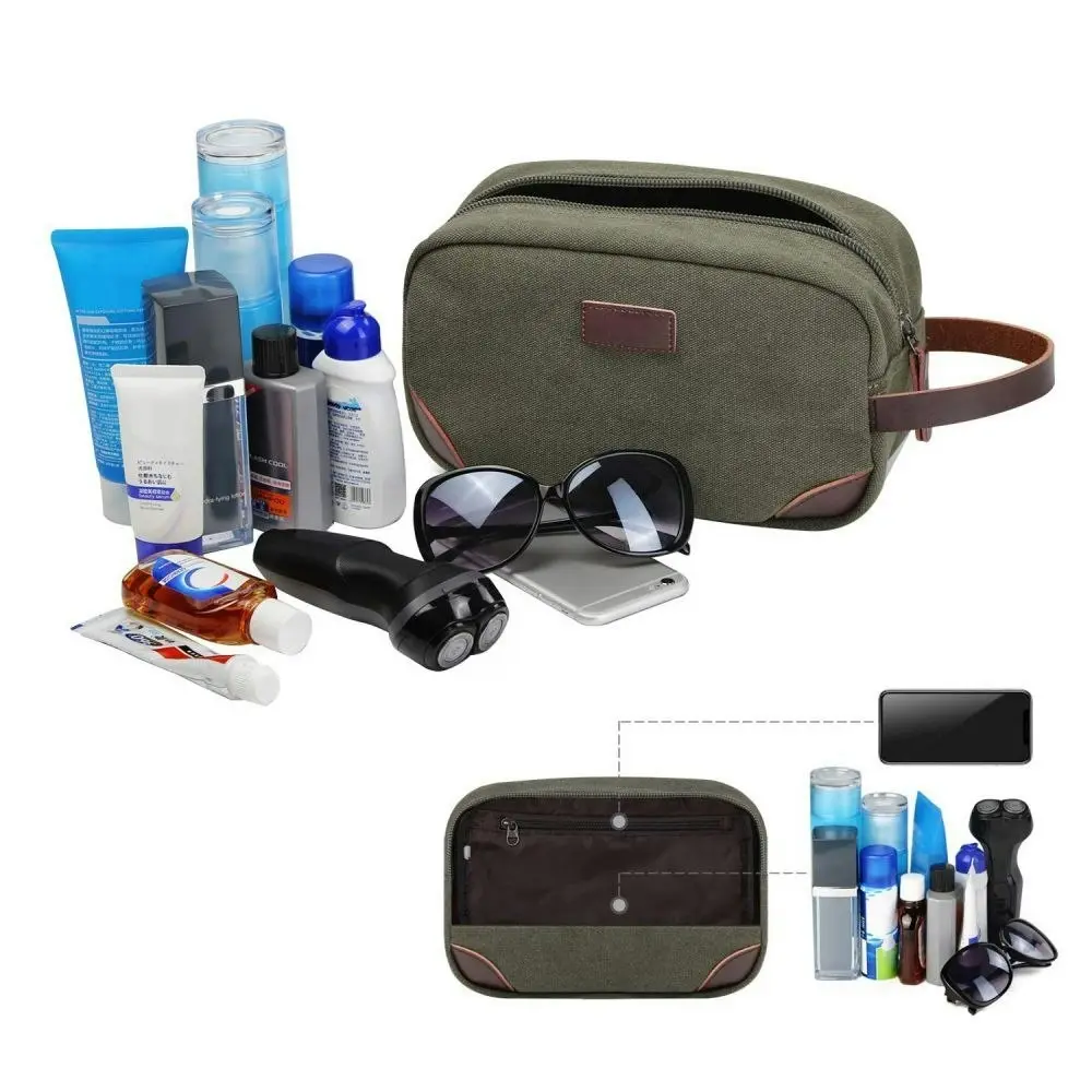 Portable Travel Toiletry Bag Men Canvas Shaving Bag