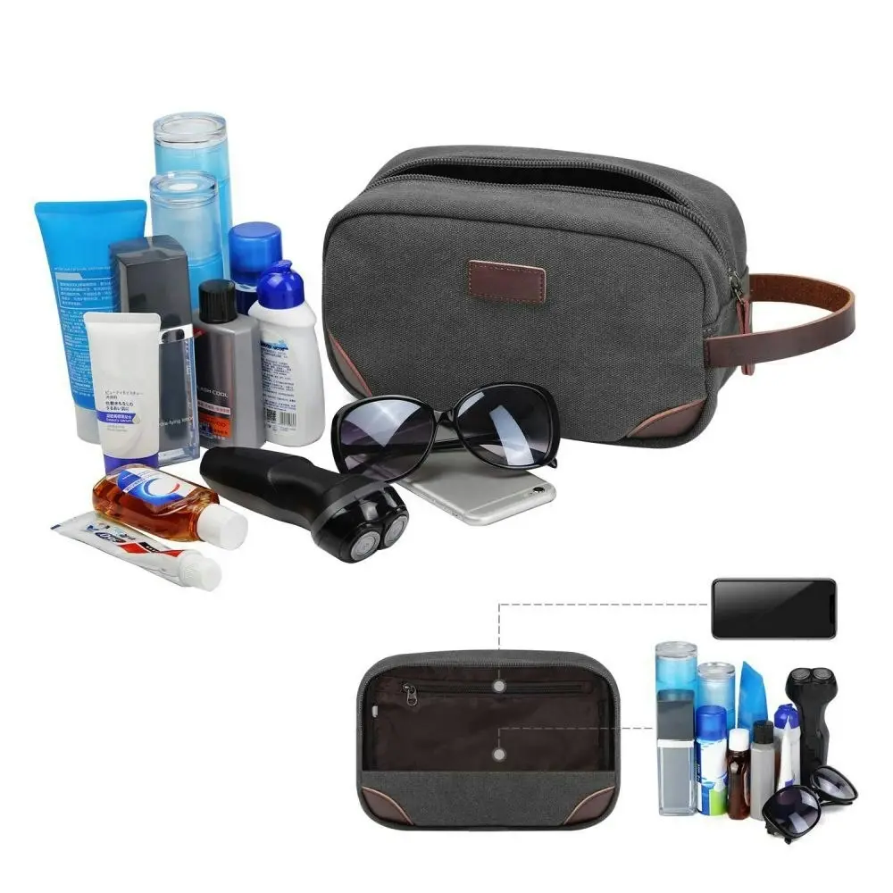 Portable Travel Toiletry Bag Men Canvas Shaving Bag