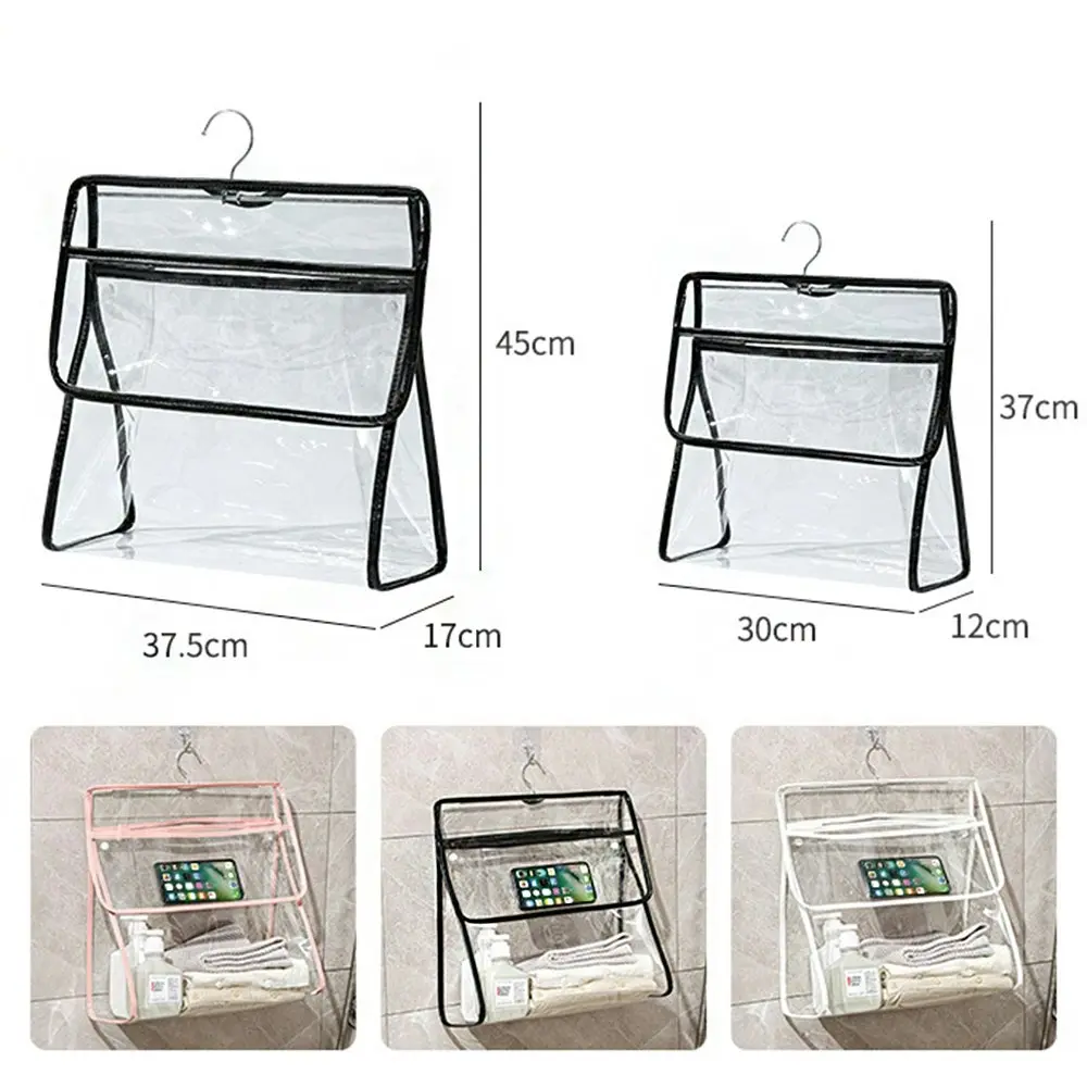 3Pcs Transparent Wash Bag Bathroom Waterproof Hanging Bag Toiletry Hanging Bag