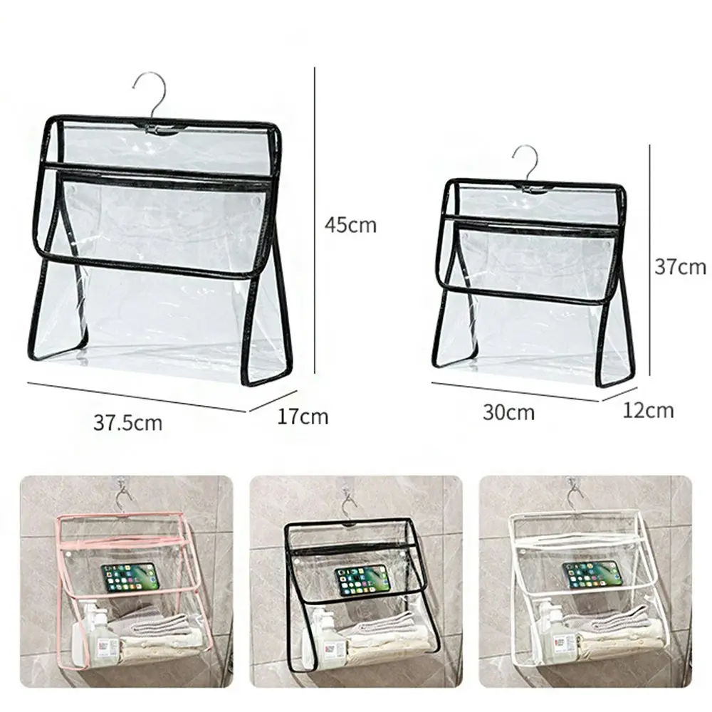 3Pcs Transparent Wash Bag Bathroom Waterproof Hanging Bag Toiletry Hanging Bag