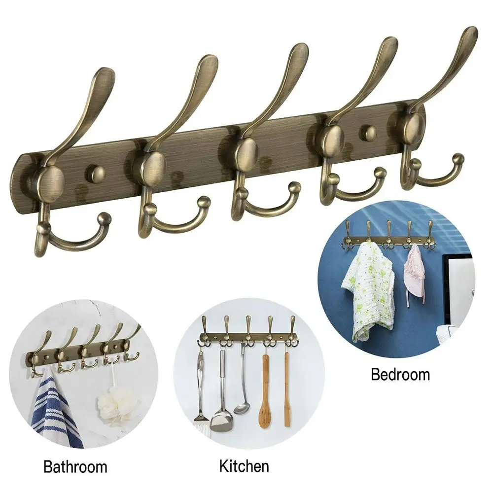 Wall-mounted coat rack heavy stainless steel metal row hook