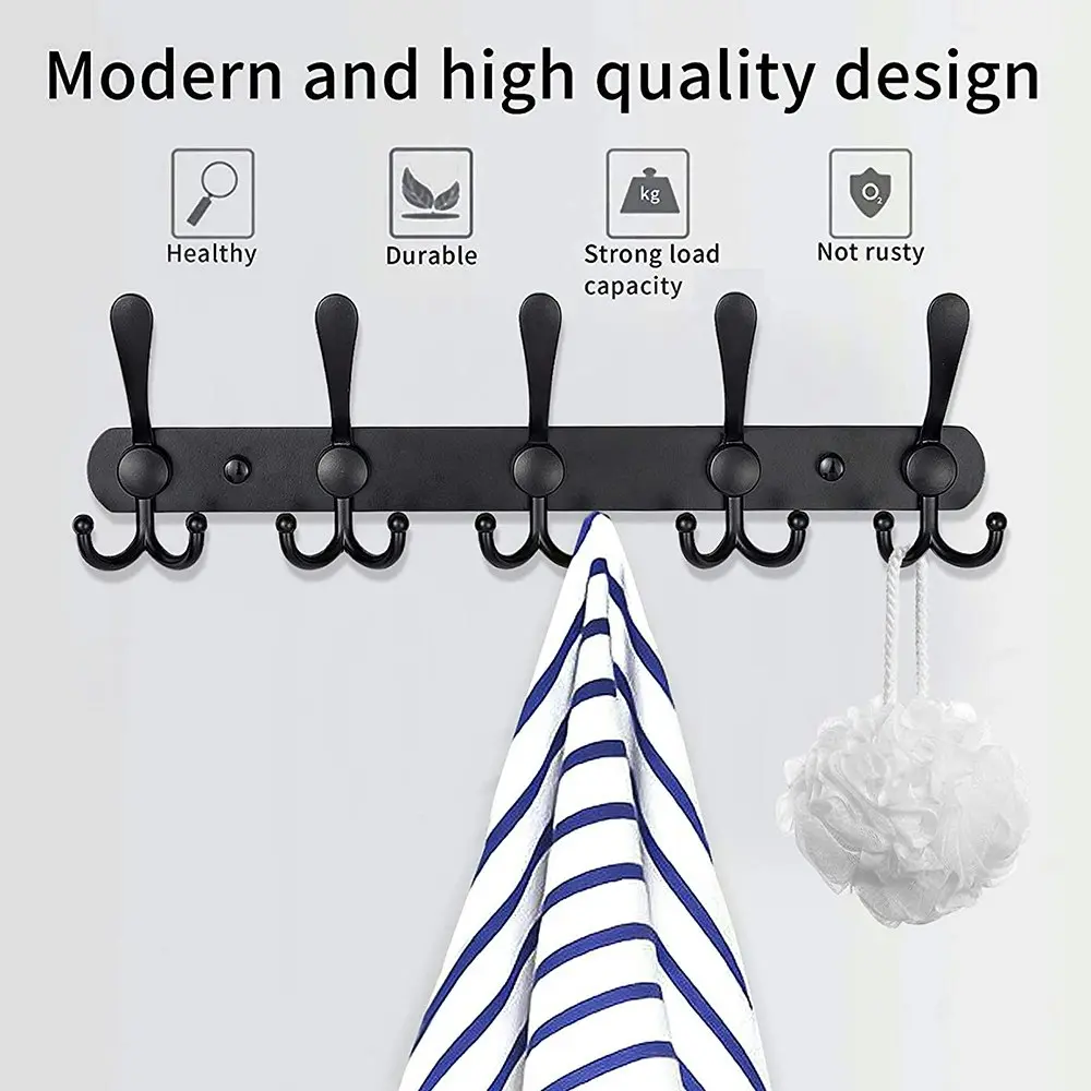 Wall-mounted coat rack heavy stainless steel metal row hook