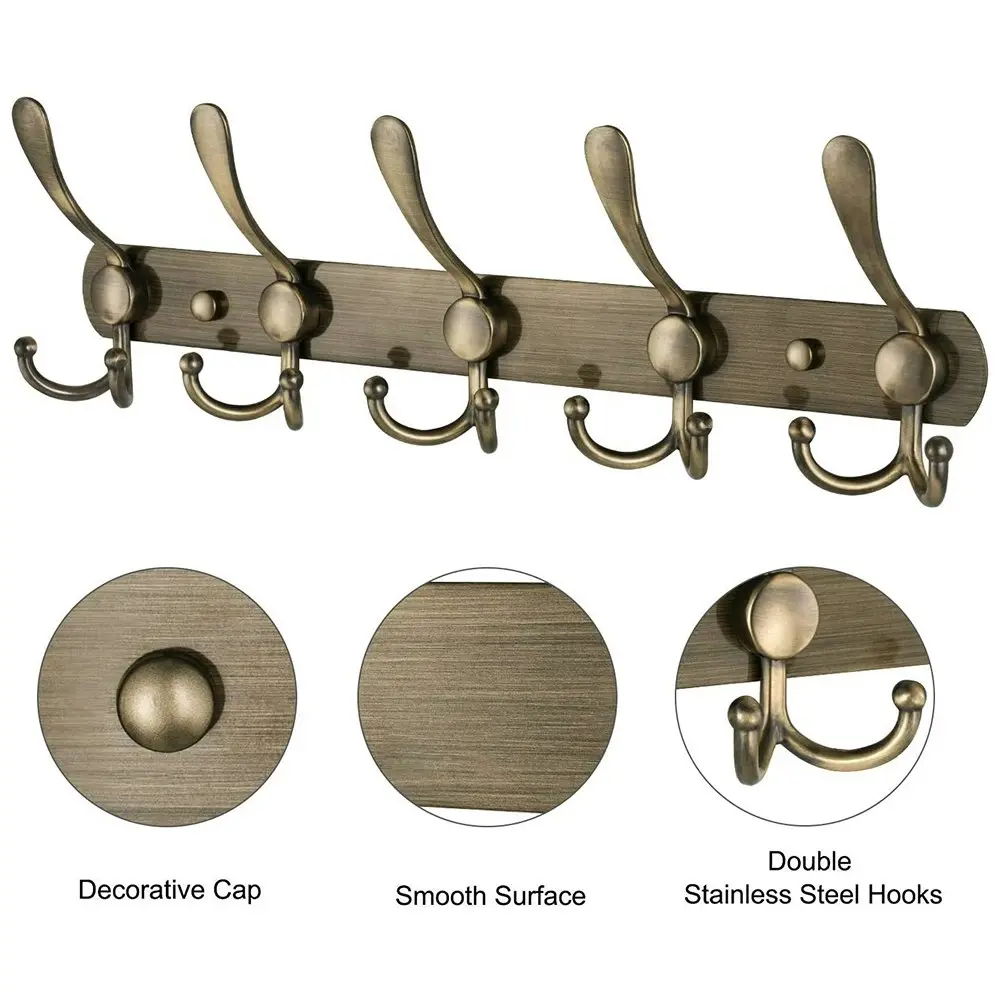 Wall-mounted coat rack heavy stainless steel metal row hook