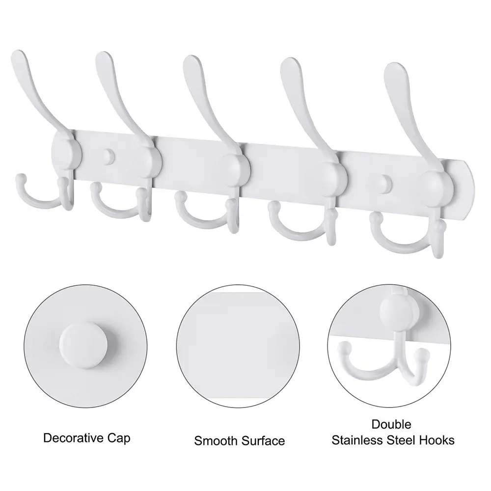 Wall-mounted coat rack heavy stainless steel metal row hook