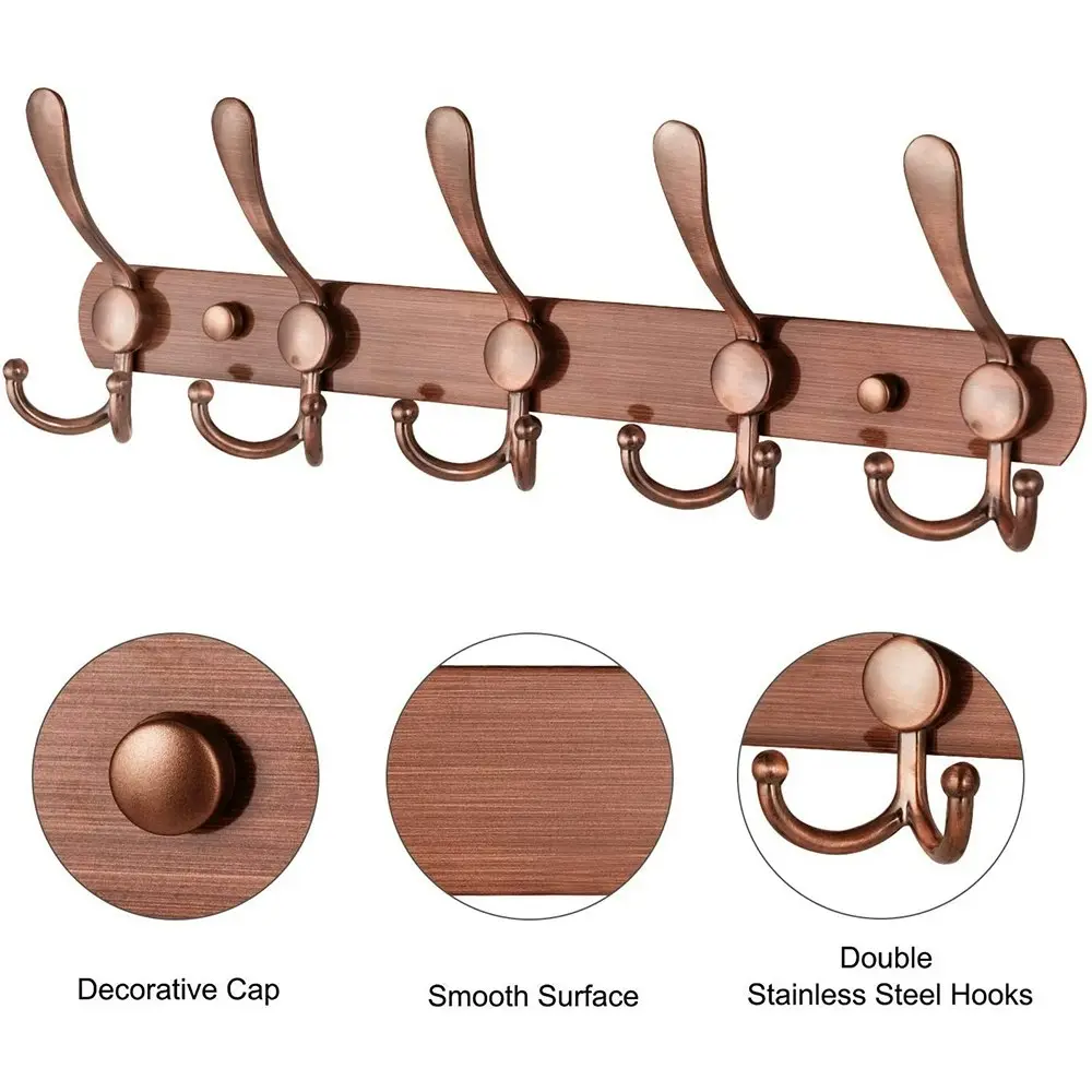 Wall-mounted coat rack heavy stainless steel metal row hook