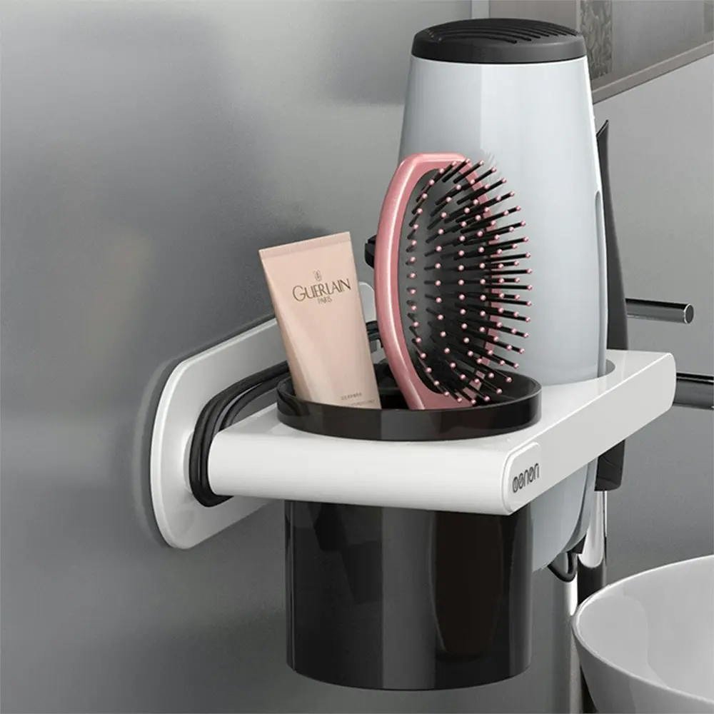 Wall Mount Adhesive Hair Dryer Holder Hanging Rack Organizer